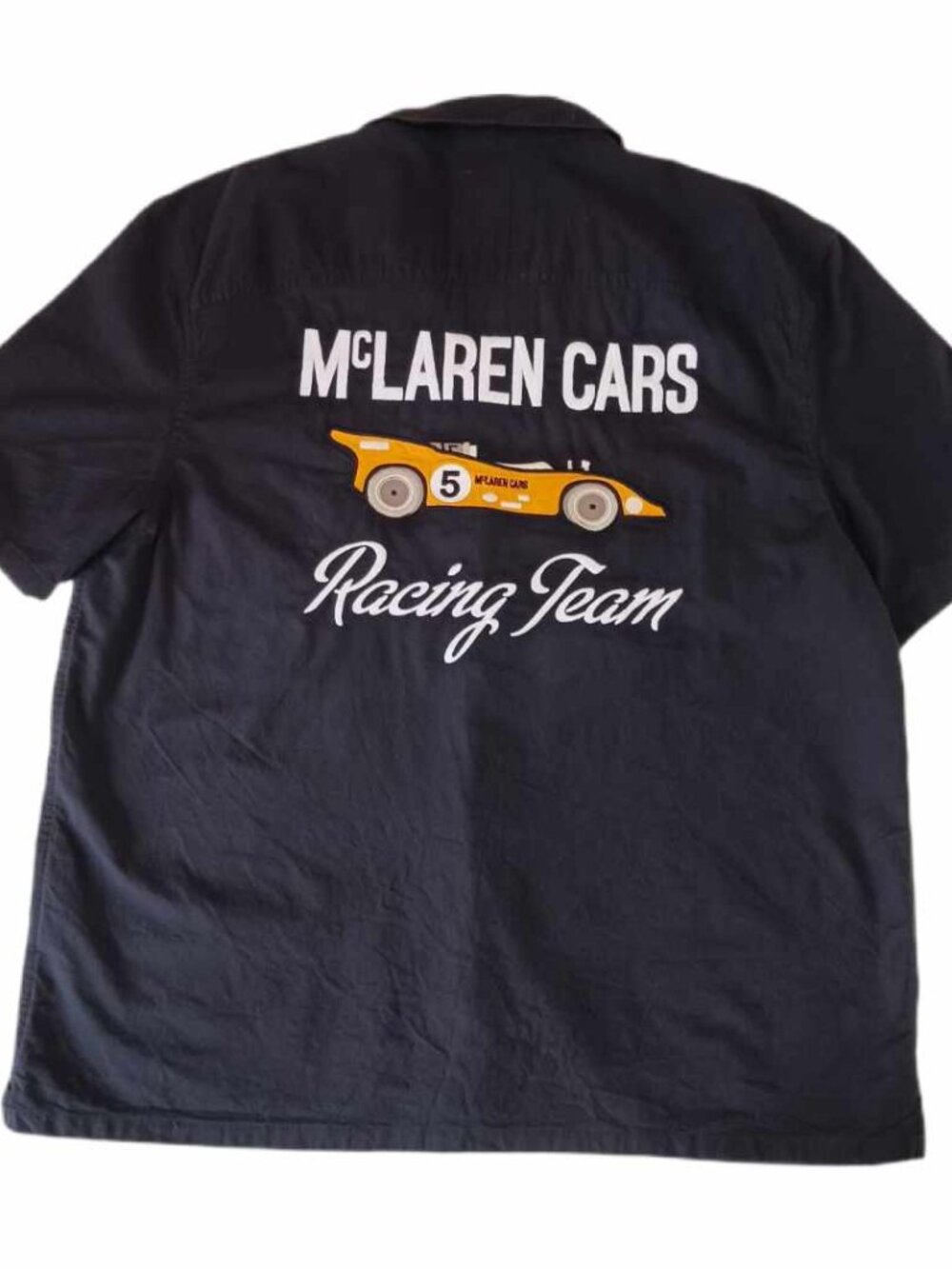 Hollister Mens Large T Shirt Mclaren Button Down Black Short Sleeve Formula 1